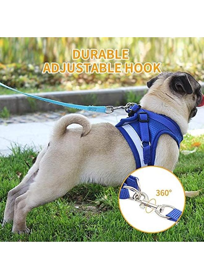 مومو بير الأزرق الكلب القط سترة السلامة تسخير سترة عاكسة المشي الرصاص المقود للكلاب جرو حجم M - Image 3