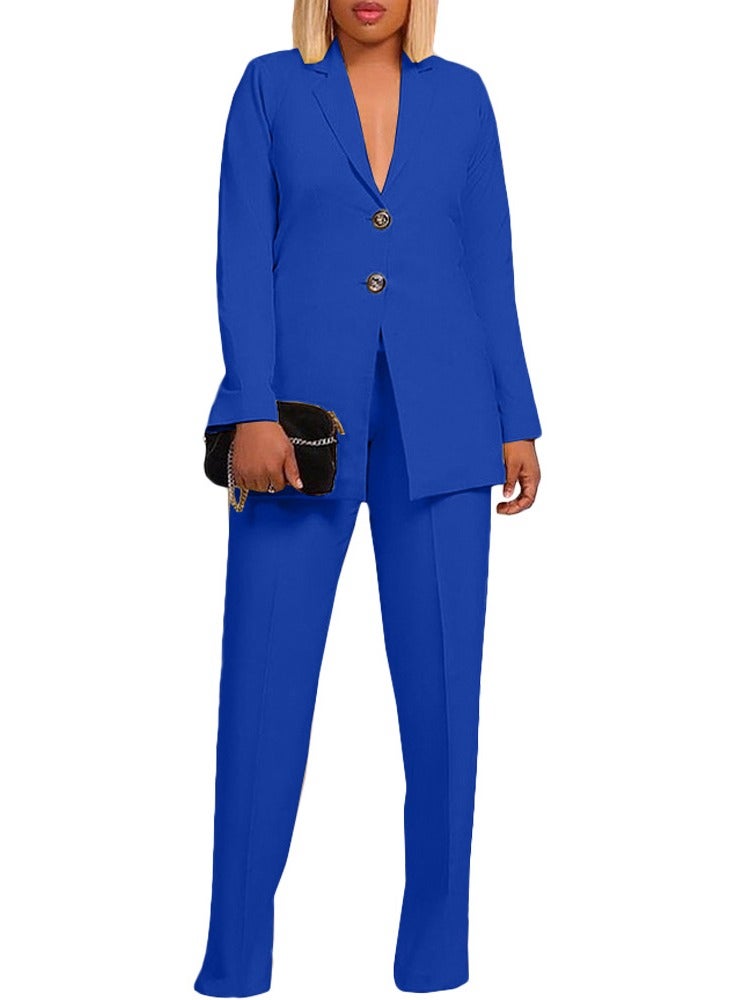 Shougu New Solid Color Suit Collar Button Two-piece Set - Image 1
