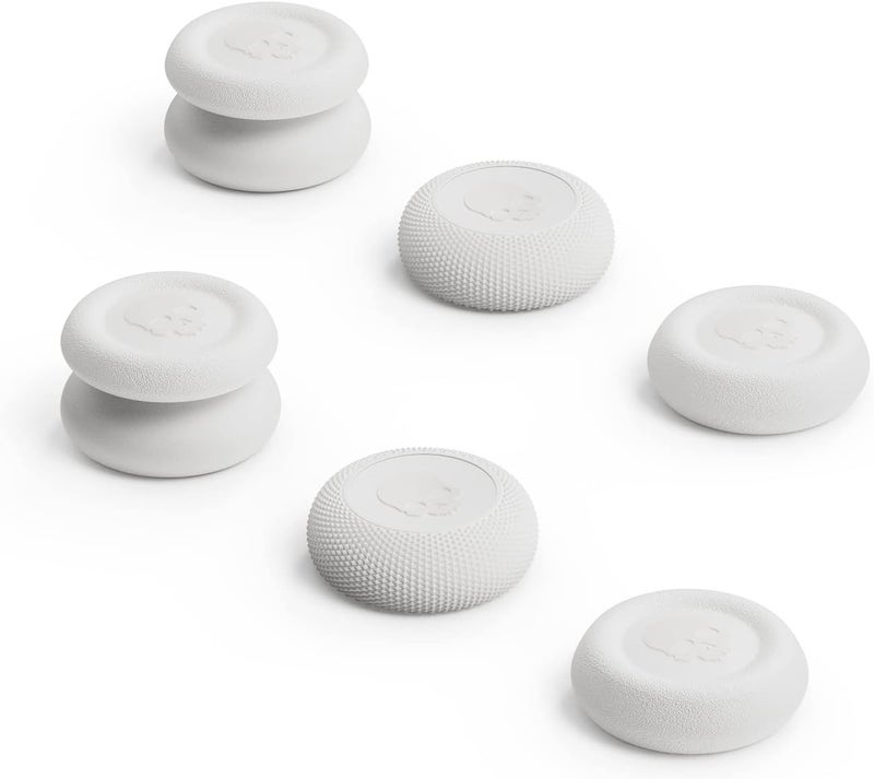 Skull & Co. Skin, CQC and FPS Thumb Grip Set Joystick Cap Analog Stick Cap for Nintendo Switch Pro Controller & PS5 / PS4 / Slim/Pro Controller - White, 3Pairs(6pcs) - Image 1