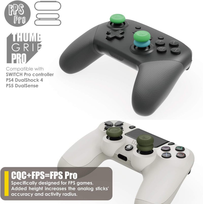 Skull & Co. Skin, CQC and FPS Thumb Grip Set Joystick Cap Analog Stick Cap for Nintendo Switch Pro Controller & PS5 / PS4 / Slim/Pro Controller - White, 3Pairs(6pcs) - Image 4