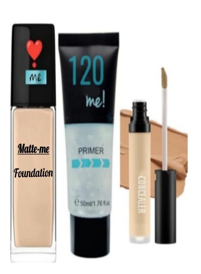 MagicHuda Magic Huda Waterproof Skin Base Liquid Foundation,Concealer- 24 Hrs With Transparent Face Primer For Girls & Women - Image 1