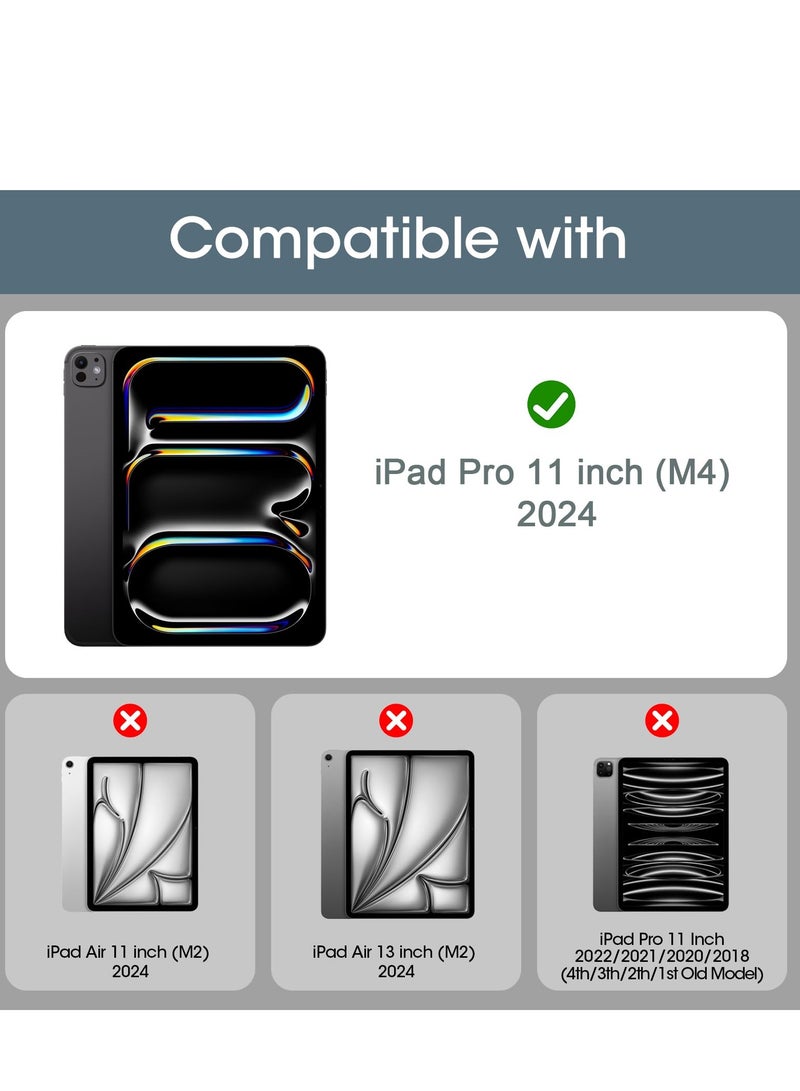 IPad Pro 11 Inch (M4) Case 2024 Anti-Scratch Crystal Clear TPU Rubber Soft Skin Silicone Built-in Stylus Pen Holder Protective Case for IPad Pro 11 2024 - Image 2