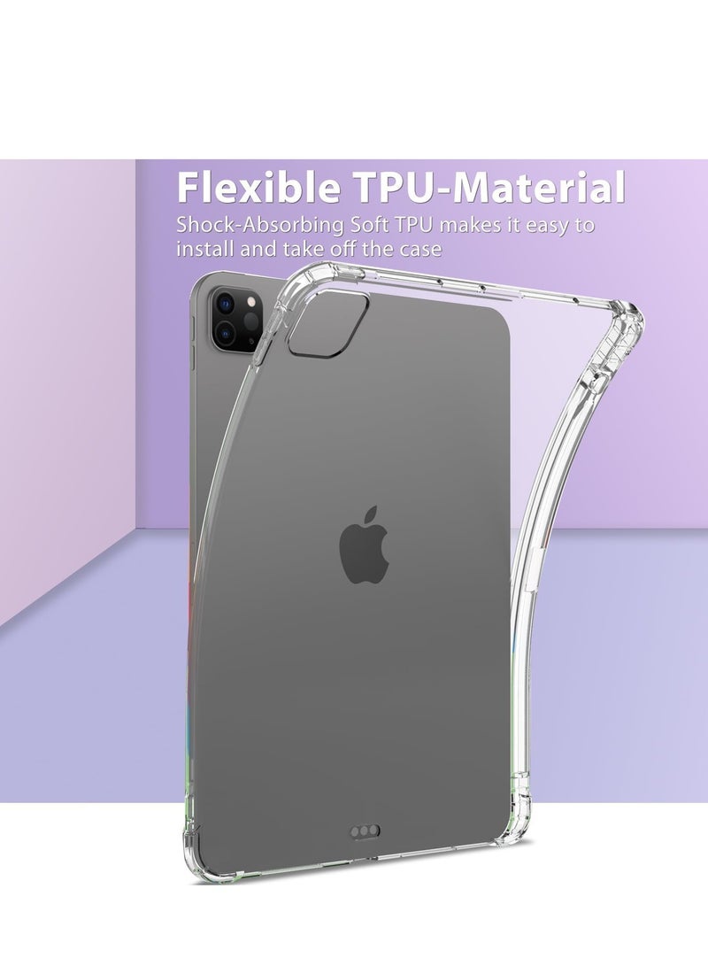 IPad Pro 11 Inch (M4) Case 2024 Anti-Scratch Crystal Clear TPU Rubber Soft Skin Silicone Built-in Stylus Pen Holder Protective Case for IPad Pro 11 2024 - Image 4