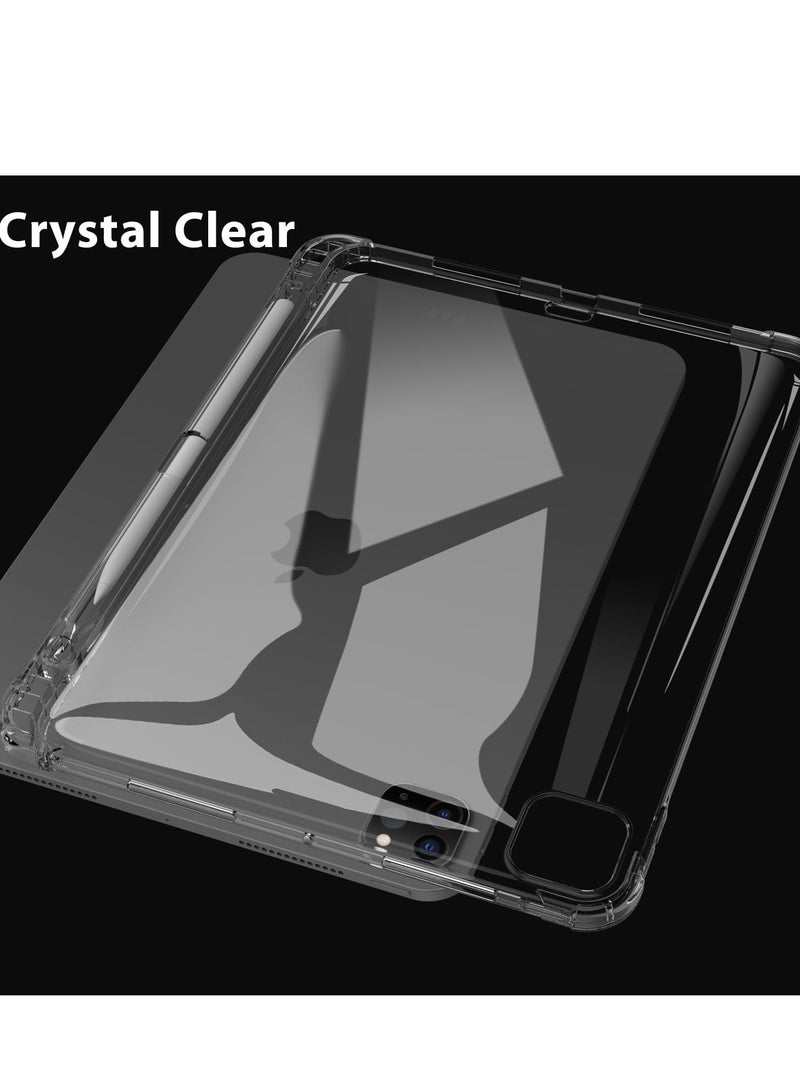 IPad Pro 11 Inch (M4) Case 2024 Anti-Scratch Crystal Clear TPU Rubber Soft Skin Silicone Built-in Stylus Pen Holder Protective Case for IPad Pro 11 2024 - Image 5