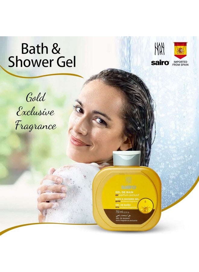 Sairo Gold Bath And Shower Gel 95% Natural [Imported From Spain] (750 Ml) Deeply Nourishing Body Wash,Gel Body Wash,With Moisturizers For Softer,Smoother Skin, Suitable For All Skin Types - Image 3