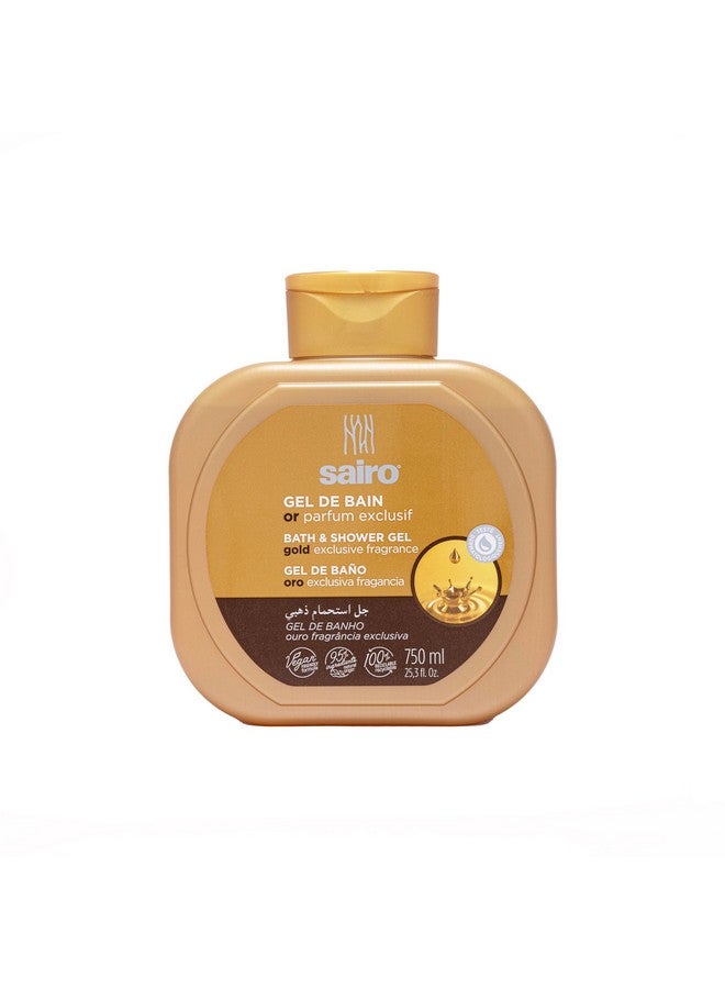 Sairo Gold Bath And Shower Gel 95% Natural [Imported From Spain] (750 Ml) Deeply Nourishing Body Wash,Gel Body Wash,With Moisturizers For Softer,Smoother Skin, Suitable For All Skin Types - Image 1