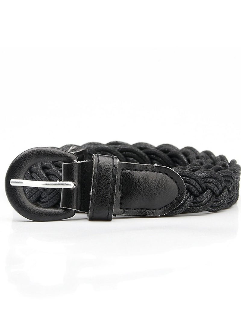 Loquat - Fashion Boutique Women's Needle Button Casual Versatile Jeans Belt 105cm Black - Image 1