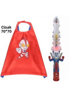 Luminous Ultraman Mask Sword Cloak Set Degas Cello Orb Ultraman Mask Ultraman Sound And Light Sword-Color:Ultraman Sword Red Cape