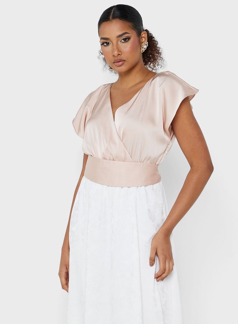 Montania Satin Bodice Midi Dress - Image 3