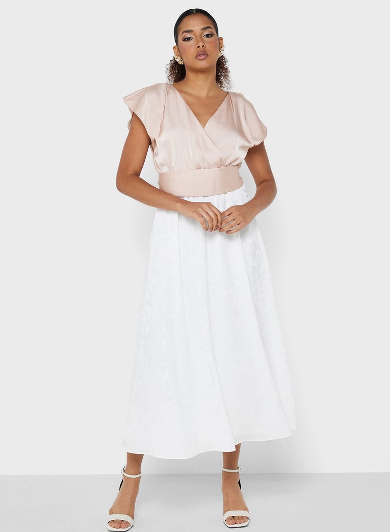 Montania Satin Bodice Midi Dress - Image 4