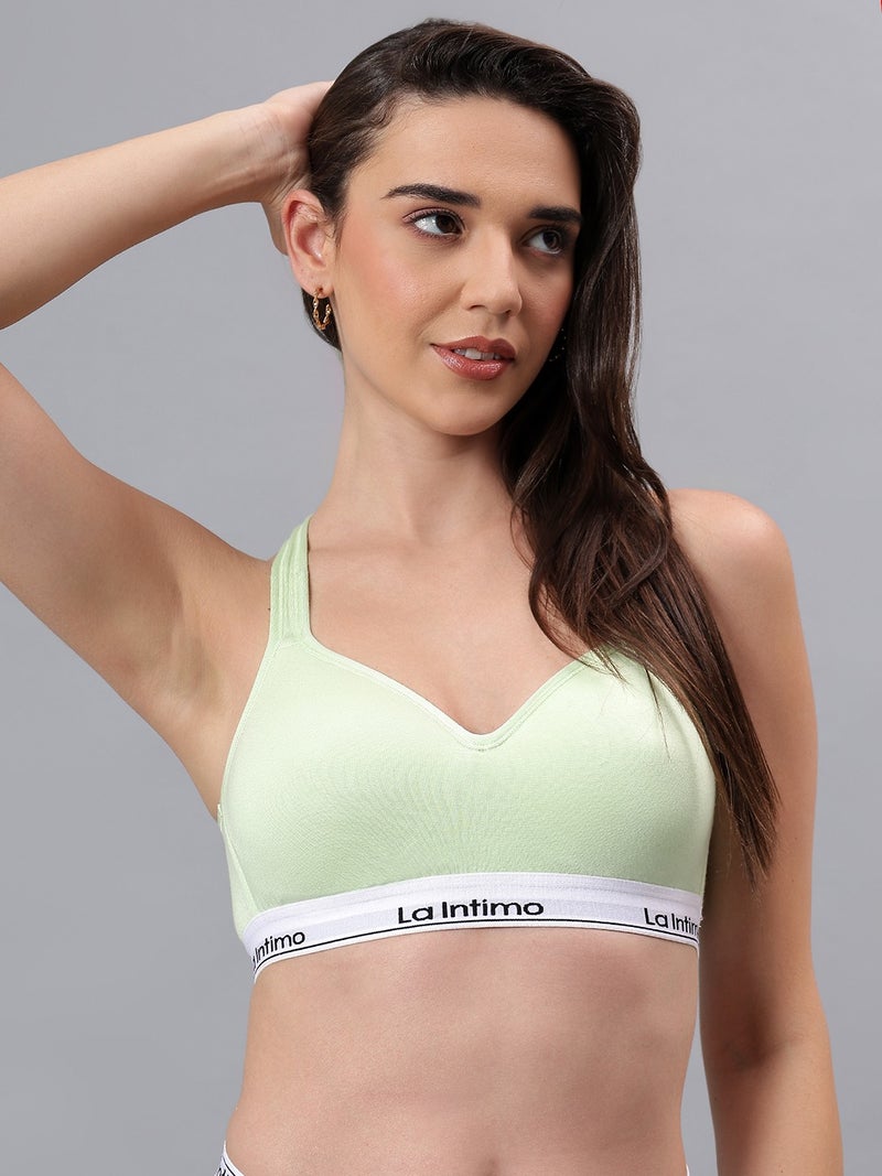 La Intimo Padded Active Sports Cross Back Bra - Image 1