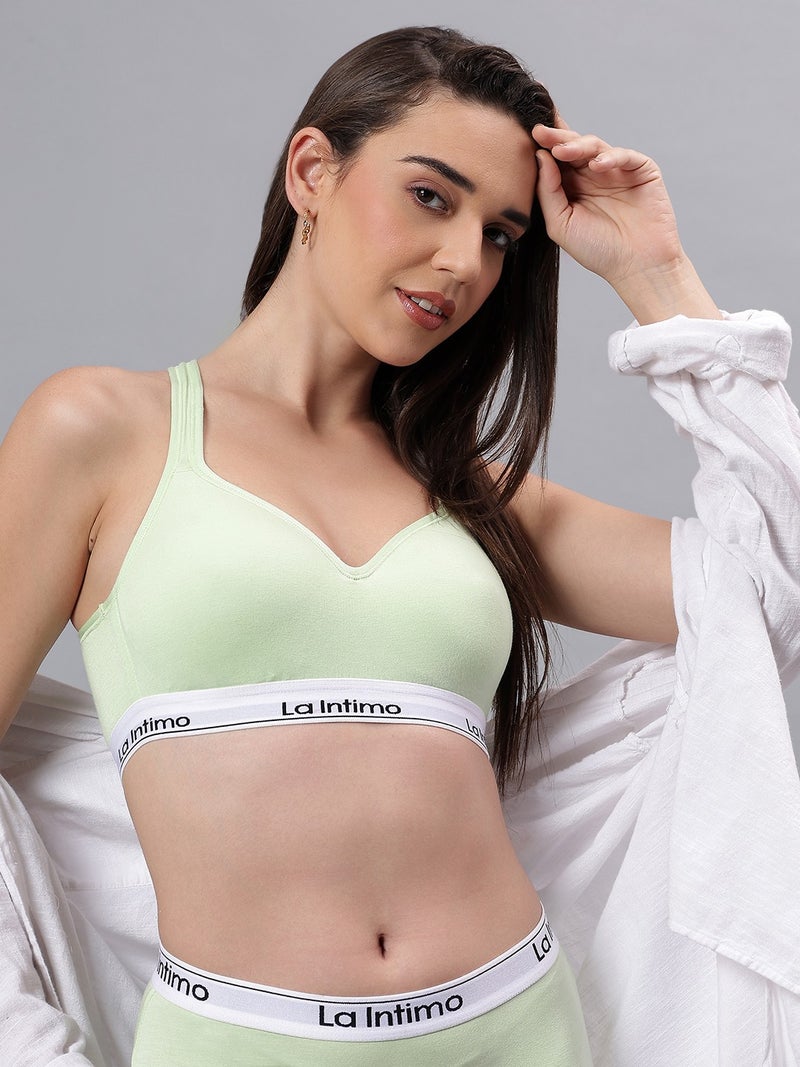 La Intimo Padded Active Sports Cross Back Bra - Image 4