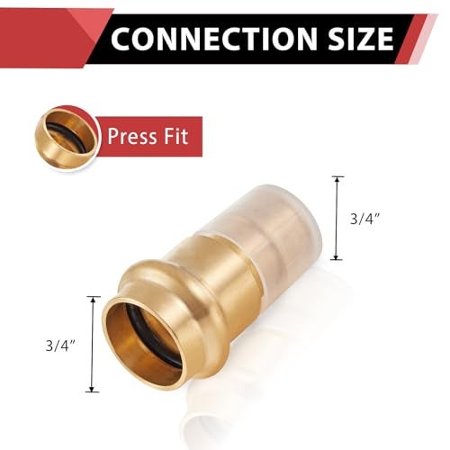 EFIELD Pack of 2 EFIELD 34 Copper Press X 34 PEXA Expansion Coupling Brass Adapter For Copper and PexA Pipe ConnectionPEX19601852PCS - Image 3