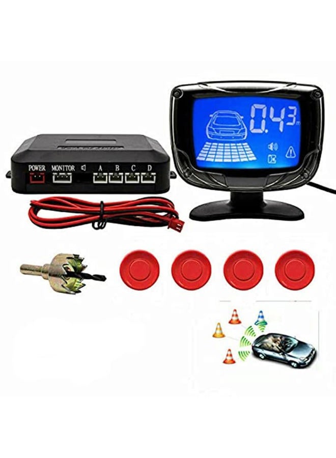 MACHSWON 4 LED Car Parking Radar Sensor Buzzer Alarm Backup Reverse System Kit universal NEW Car Parking Rear Reverse 4 Sensors Kit Buzzer Radar LED Display Alarm System - Image 1