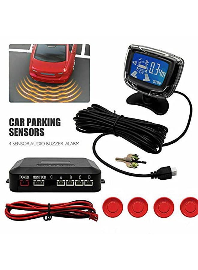 MACHSWON 4 LED Car Parking Radar Sensor Buzzer Alarm Backup Reverse System Kit universal NEW Car Parking Rear Reverse 4 Sensors Kit Buzzer Radar LED Display Alarm System - Image 2