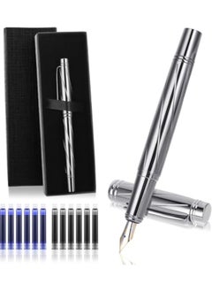CMGTYYD Fountain Pen Set, Metal Fountain Pens, Fine Nib Luxury Fountain Pens, Fancy Fountain Pen Set, with12 3.4mm Ink Cartridges and Converter, Smooth Writing for Journaling Office School Supplies  - Image 1