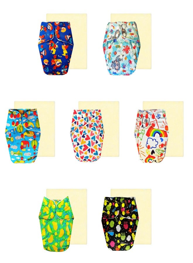 Dumbledo Elite Cloth Diaperwith Magical Soaker (Pack of 7) | Hypoallergenic | Breathable | Travel Friendly | Trusted by Moms | 3 Months - 3 Years | Unisex Baby - Image 1