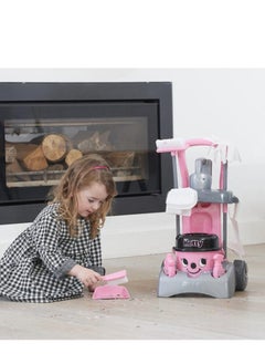 CASDON Deluxe Hetty Cleaning Trolley: Pink Trolley With A Working Hand Vacuum And Accessories. For Children Aged 3+  - Image 5
