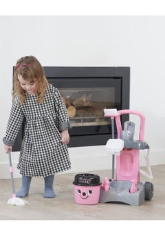 CASDON Deluxe Hetty Cleaning Trolley: Pink Trolley With A Working Hand Vacuum And Accessories. For Children Aged 3+  - Image 2