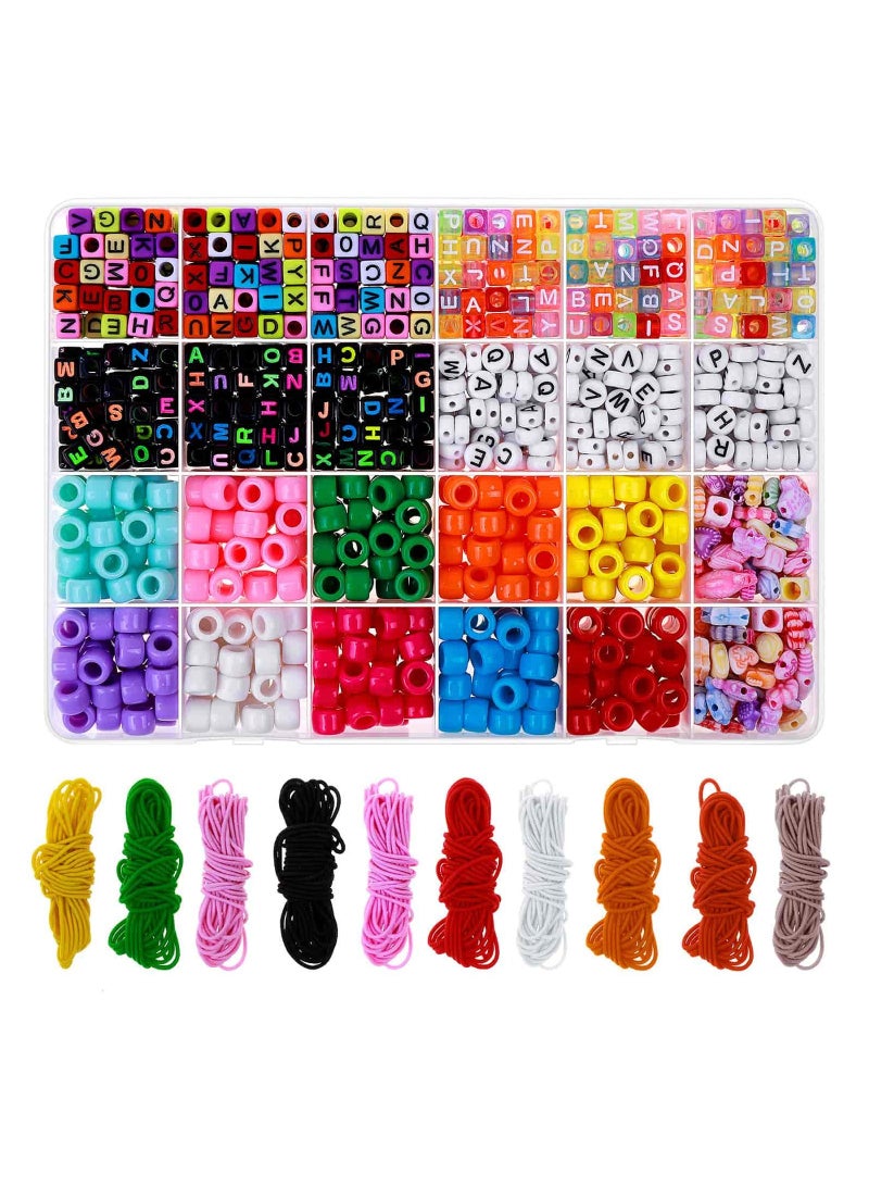 SYOSI حلم صانع المجوهرات: مجموعة خرز السوار لدينا تقدم خرز رينبو بوني، خرز حرف متنوعة، خرز تعويذات، و 10 خيوط مرنة بألوان متعددة، مثالية لكل صياغ المجوهرات الشغوف. - Image 1