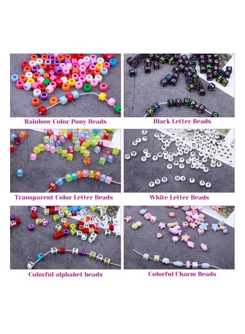 SYOSI حلم صانع المجوهرات: مجموعة خرز السوار لدينا تقدم خرز رينبو بوني، خرز حرف متنوعة، خرز تعويذات، و 10 خيوط مرنة بألوان متعددة، مثالية لكل صياغ المجوهرات الشغوف. - Image 3