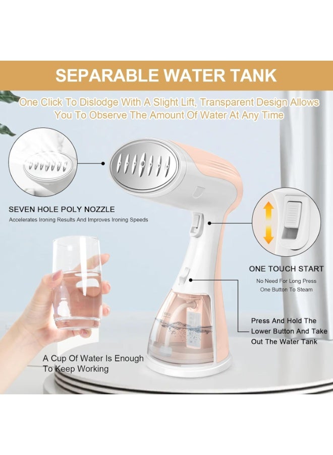 آر إيه أف مكواة بخار محمولة للملابس بقوة 1500 وات وخزان مياه قابل للفصل سعة 300 مل ومكواة بخار محمولة وتسخين سريع وإخراج بخار مستمر ومضادة للتنقيط ومناسبة للسفر - Image 4