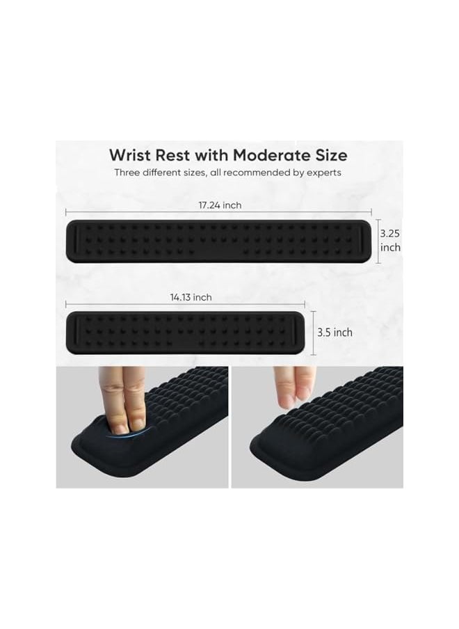 Mouse Pad Wrist Support, Ergonomic Keyboard Pad with Wrist Rest With Relieve Carpal Tunnel Pain Massage Bulge and Full Memory Gel Design, Computer Pad for Laptop, Office work, PC Gaming (Medium)