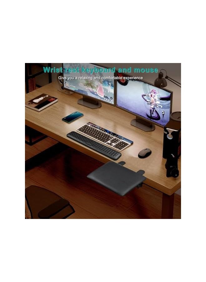 Mouse Pad Wrist Support, Ergonomic Keyboard Pad with Wrist Rest With Relieve Carpal Tunnel Pain Massage Bulge and Full Memory Gel Design, Computer Pad for Laptop, Office work, PC Gaming (Medium)