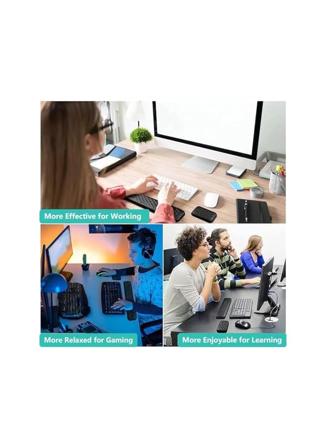 Mouse Pad Wrist Support, Ergonomic Keyboard Pad with Wrist Rest With Relieve Carpal Tunnel Pain Massage Bulge and Full Memory Gel Design, Computer Pad for Laptop, Office work, PC Gaming (Medium)