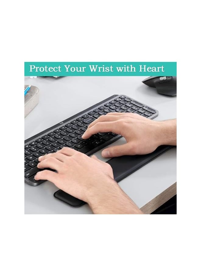 Mouse Pad Wrist Support, Ergonomic Keyboard Pad with Wrist Rest With Relieve Carpal Tunnel Pain Massage Bulge and Full Memory Gel Design, Computer Pad for Laptop, Office work, PC Gaming (Medium)