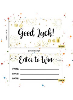 Chinco 300 Pcs Enter To Win Raffle Tickets Cards 3.5 X 2 Inch Entry Form Cards For Contest Carnivals Raffles Fairs Ballot Box Raffle Drum With Space For Name Email Address Phone Number (Popular Style)  - Image 2