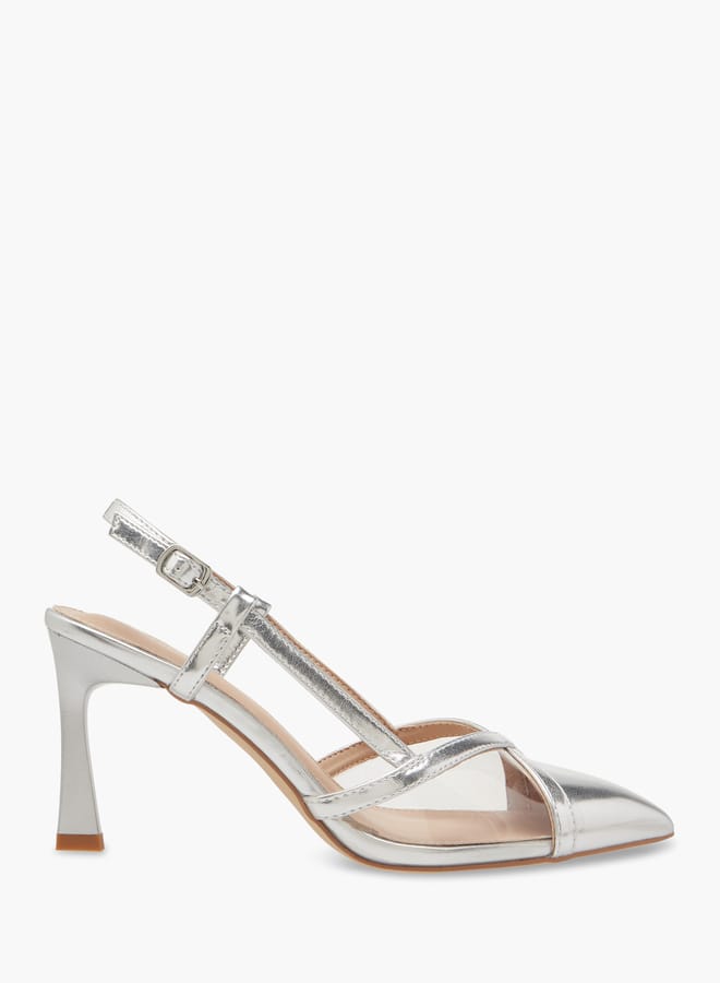 Flora Bella By Shoexpress Women Pointed Toe Slingback Shoes with Stiletto Heels and Buckle Closure  - Image 3