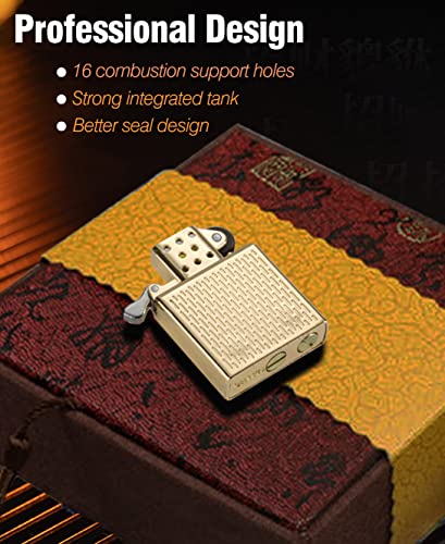 Jaerdhs Cool Lighters, Windproof Carving Dragon Antique Lighter, Reusable Kerosene Grinding Wheel Lighter for Collection, Decorative, Gift, Present (Without Fuel) (Bronze) - Image 5