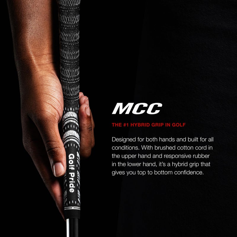 Golf Pride MCC Golf Club Grip - All-Weather Hybrid Grip - Brushed Cotton Cord & Pebbled Texture - Moisture-Wicking Technology - Standard - Red - Image 2