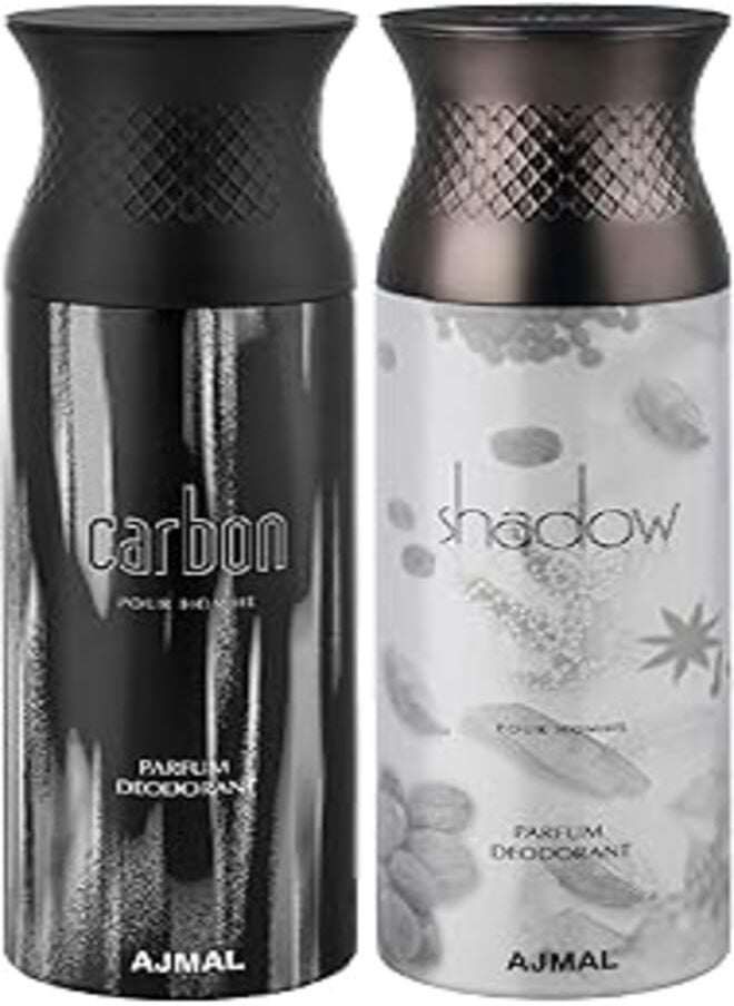 Ajmal Ajmal Carbon & ShadowHim Deodorants Gift For Men (200 ml, Pack of 2) 