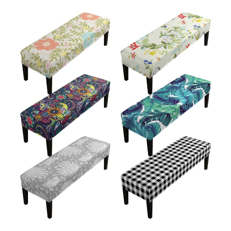 Stretchable Printed Bench Cover Dust Proof Modern Home Decor Machine Washable CDT Dashuye - Image 1