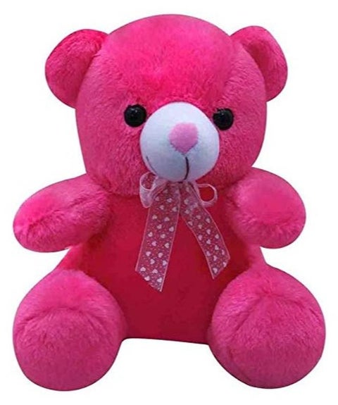 Plush Teddy Bear, 30 Cm, Dark Pink Color - A Beautiful Gift For Girls And Women