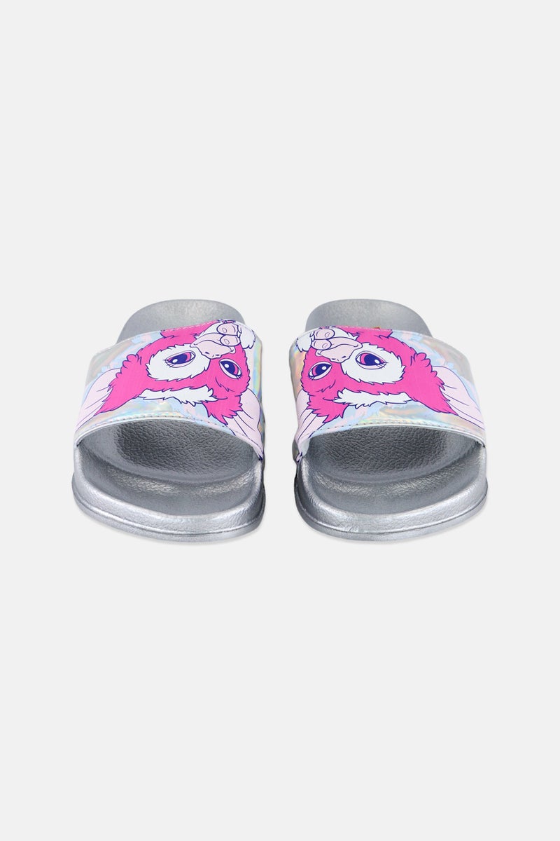 Gremlins Kids Girl Graphic Print Slip On Slippers, Grey  - Image 4