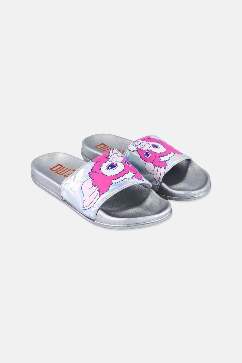 Gremlins Kids Girl Graphic Print Slip On Slippers, Grey  - Image 1