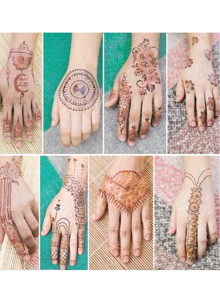 Generic - 9-Piece Henna Hand Waterproof Temporary Semi-Permanent Stickers - Image 1
