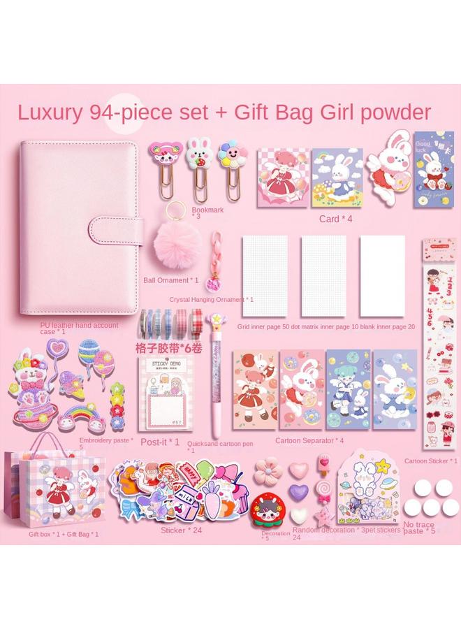 Bluejw Hand Account Net Red Square Book Suit Girl Cute High Color Value Blank Girl Heart Hand Account Book Loose Leaf Detachable - Image 1