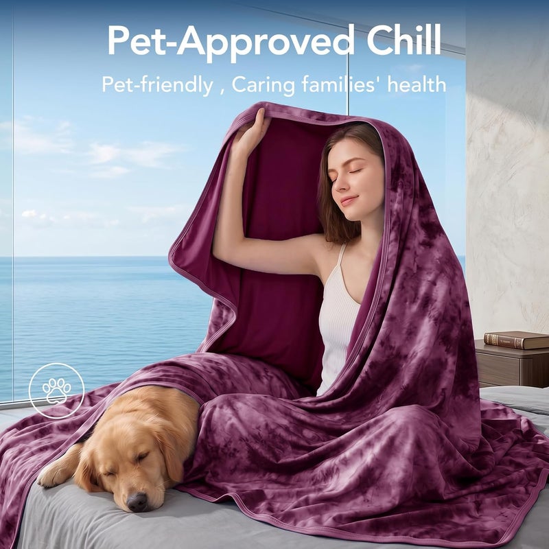Topcee Cooling Blanket (90"x104"King Size) for Hot Sleepers,Absorbs Heat to Keep Body Cool for Night Sweats,100% Oeko-Tex Certified Cool Fiber,Breathable,Comfortable, Hypo-Allergenic, All-Season. - Image 3