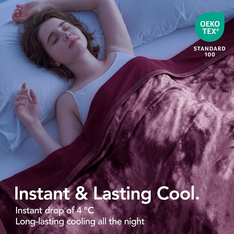 Topcee Cooling Blanket (90"x104"King Size) for Hot Sleepers,Absorbs Heat to Keep Body Cool for Night Sweats,100% Oeko-Tex Certified Cool Fiber,Breathable,Comfortable, Hypo-Allergenic, All-Season. - Image 2