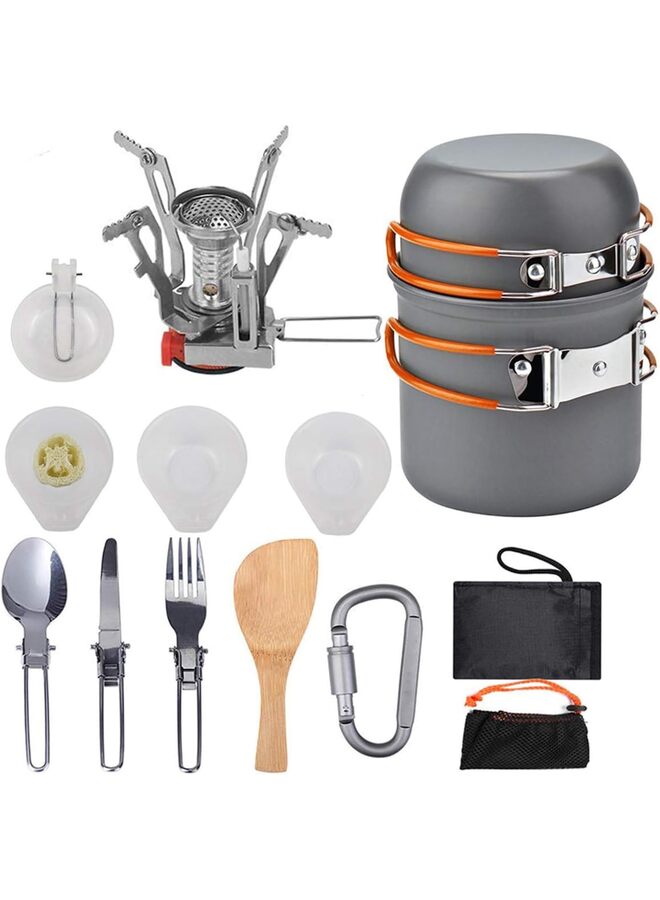 Camping Cookware Kit, Camp Dishes Camping Cooking Utensils?Portable Aluminum Pot Pan Kettle, Bowl Spoon Kit, Lightweight Outdoor Cooking Set for Hiking Picnic - Image 1