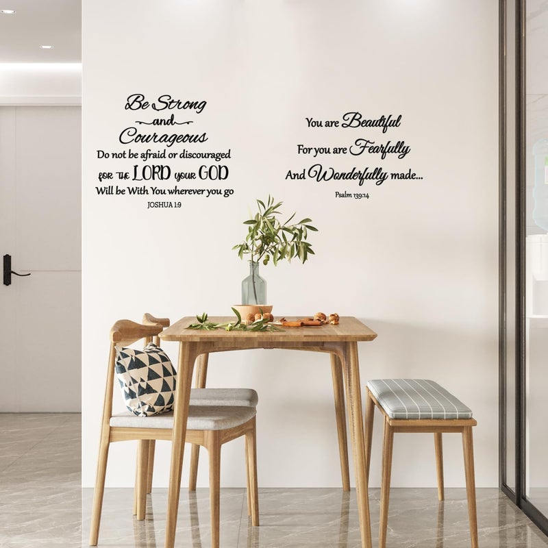 Generic 12 Pieces Bible Verse Wall Stickers Inspirational Quotes Christian Wall Decals Scripture Wall Decals Peel and Stick Motivational Wall Decal for Living Room Bedroom Bathroom Office  Black  - Image 3
