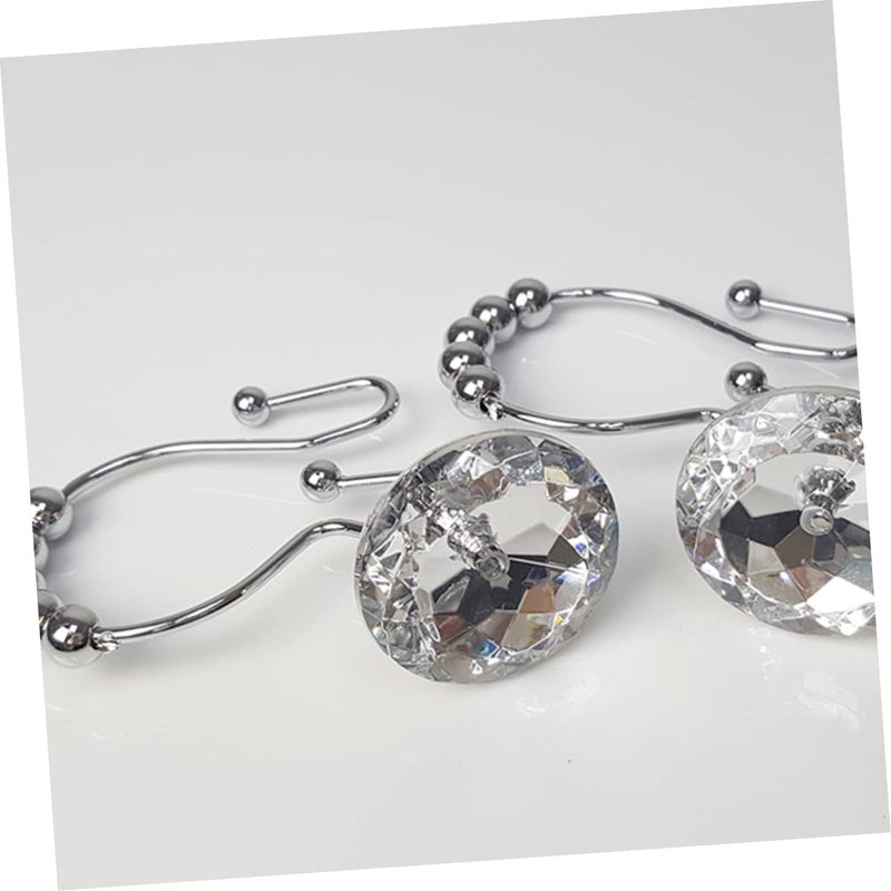 Glide Shower Liner Hooks White Rhinestones 12 Pack Size 9x3 6cm - Image 4