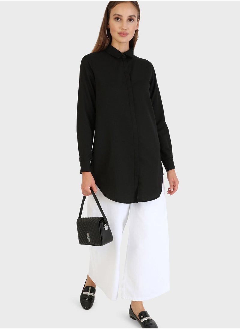 Refka by modanisa - Button Detail Shirt Tunic - Image 1