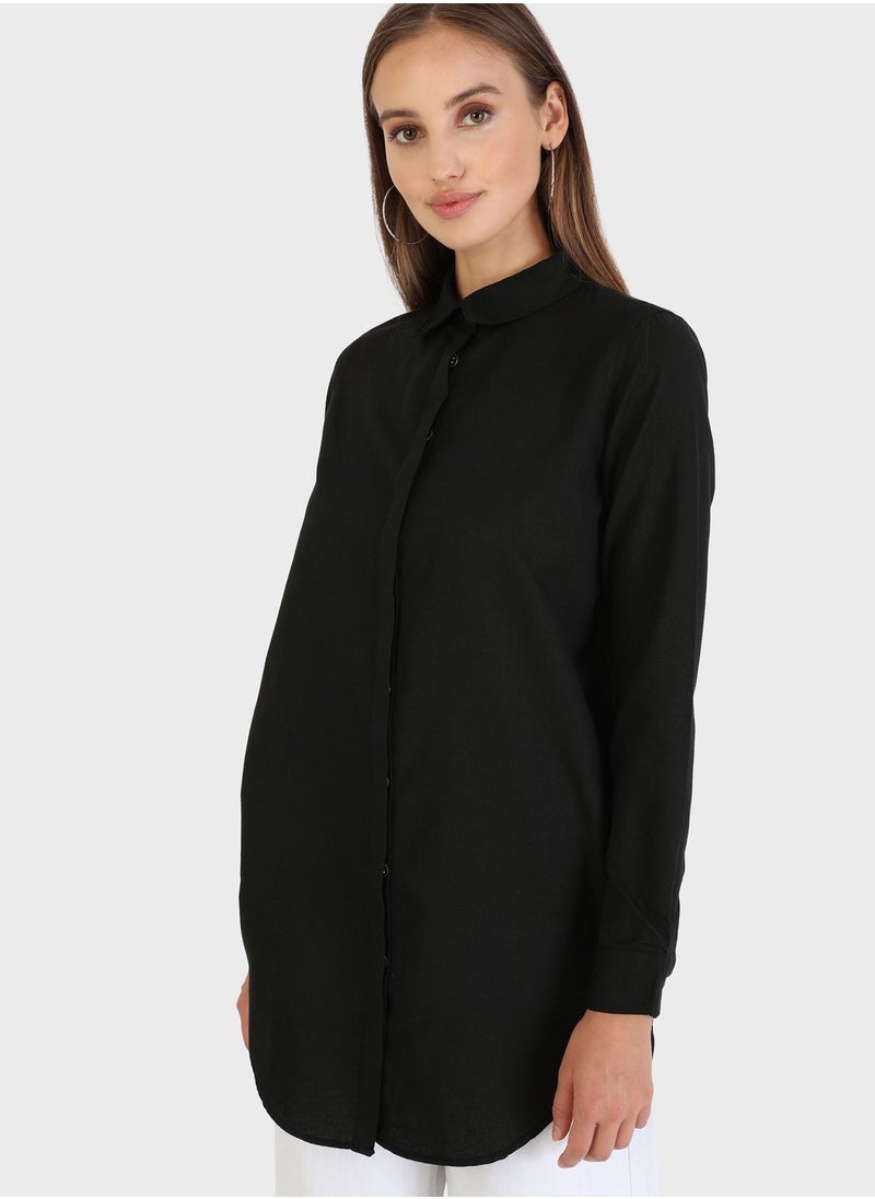 Refka by modanisa - Button Detail Shirt Tunic - Image 1