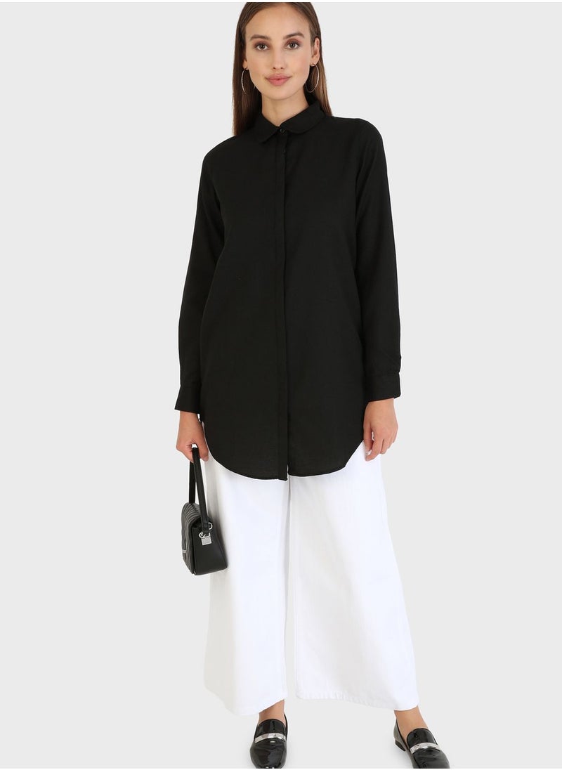 Refka by modanisa - Button Detail Shirt Tunic - Image 1