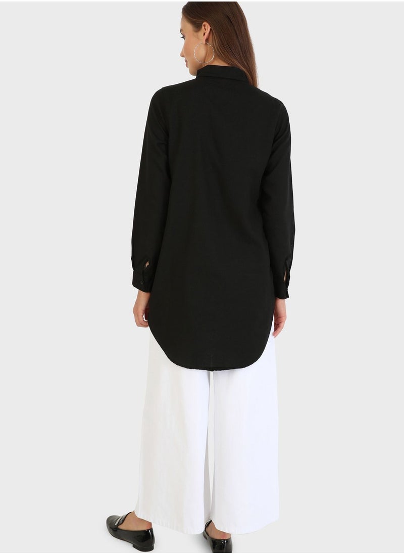 Refka by modanisa - Button Detail Shirt Tunic - Image 1